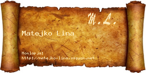 Matejko Lina névjegykártya